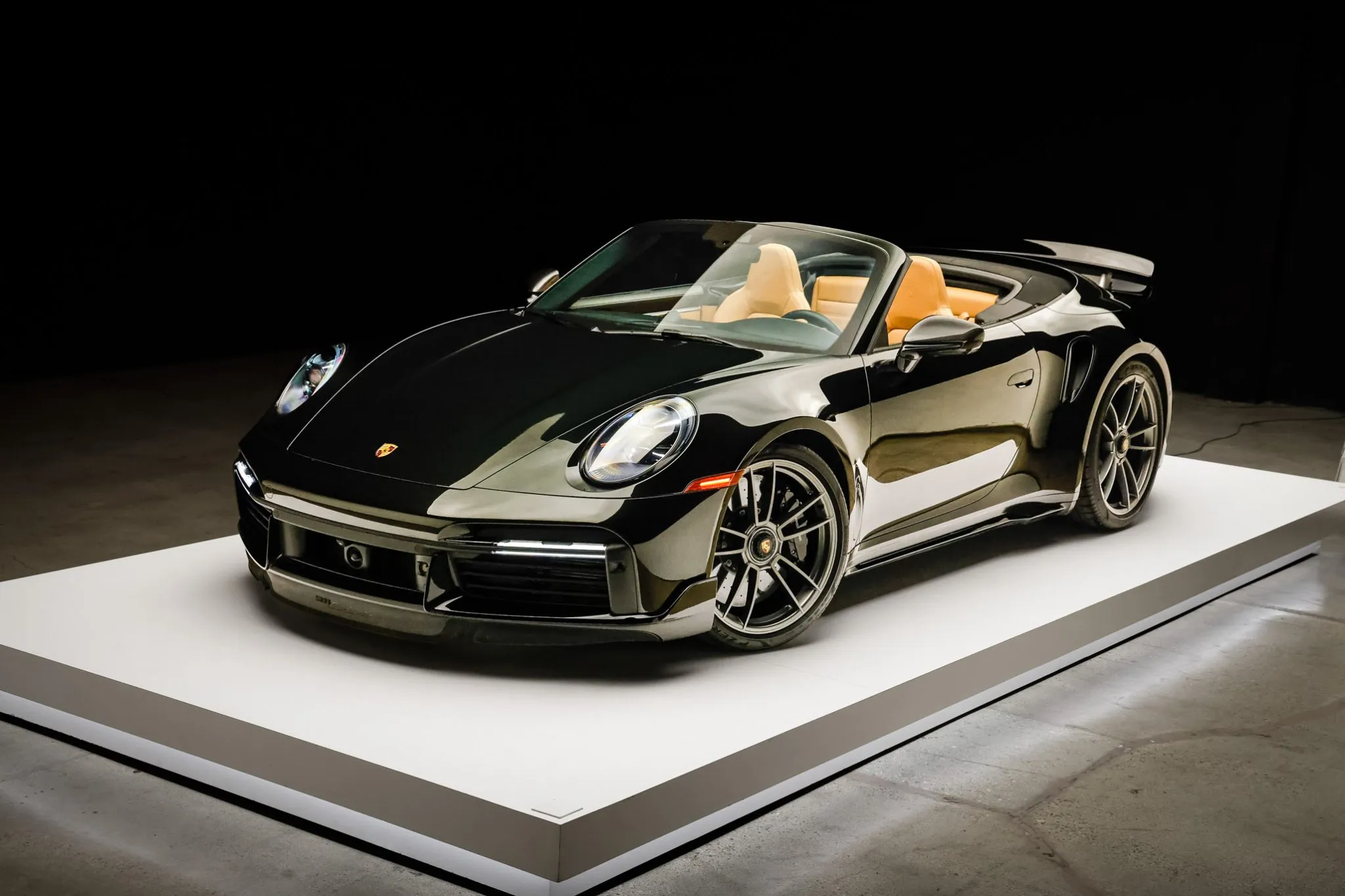 Dark Olive Metallic 2023 Porsche 911 Turbo S Cabriolet
